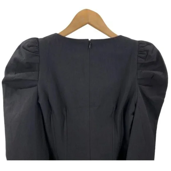 Tuckernuck NEW Black Calla Structured Puff Sleeve Button Blouse Size XL - Picture 8 of 11